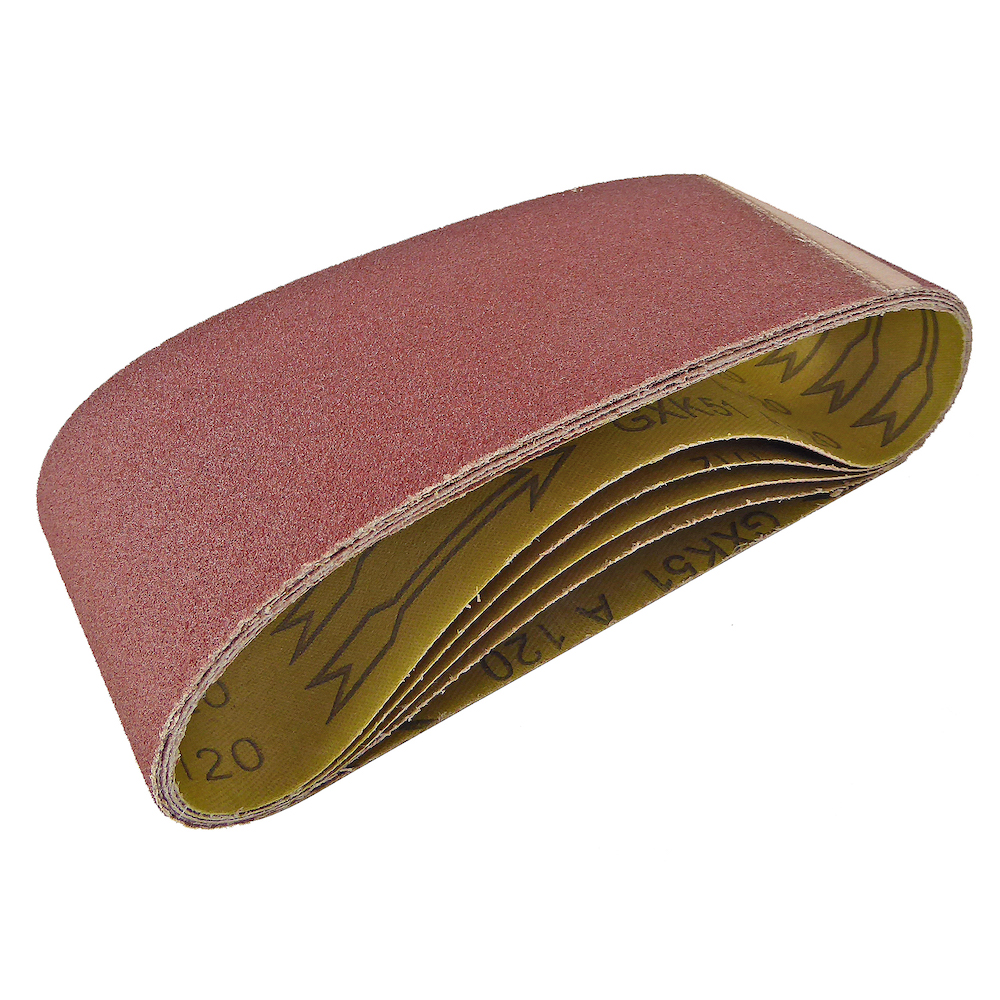 75mm x 457mm Sanding Belt 120 Grit Pack of 5